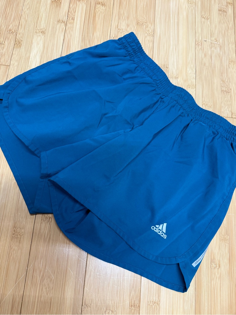 adidas Teal Blue Running Shorts with White Logo
